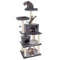 Pet Adobe 5-Tier Cat Tower and Kitty Condo, Gray 565068JOX